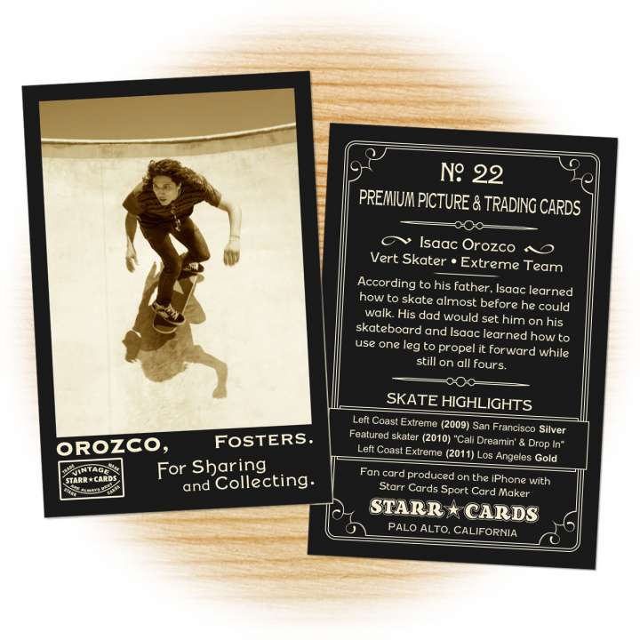 Skateboarding card template from Starr Cards Skateboarding Card Maker.