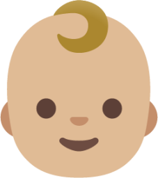 baby: medium-light skin tone emoji