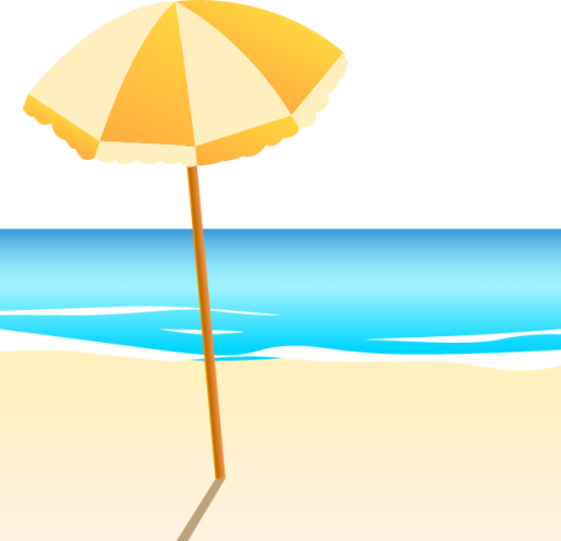 beach with umbrella emoji