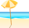 beach with umbrella emoji