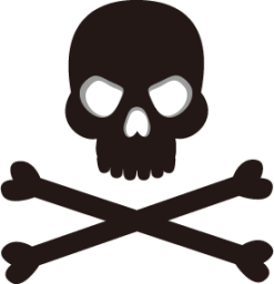 black skull and crossbones emoji