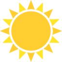 black sun with rays emoji