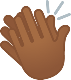 clapping hands: medium-dark skin tone emoji