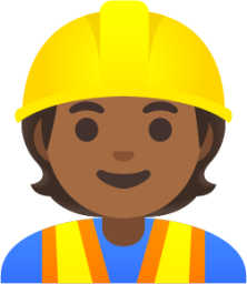 construction worker: medium-dark skin tone emoji