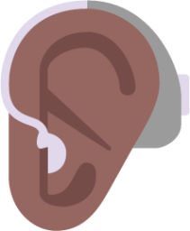 ear with hearing aid medium dark emoji