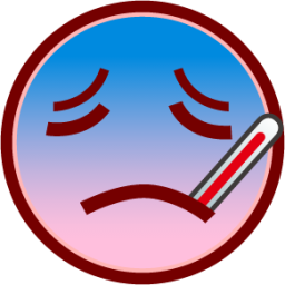 face with thermometer (white) emoji