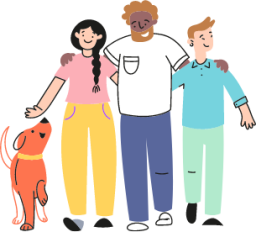 family dog pet illustration