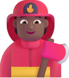 firefighter medium dark emoji