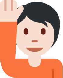 happy person raising one hand tone1 emoji