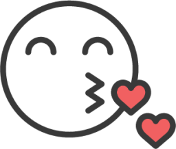 loving kiss smiley icon