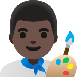 man artist: dark skin tone emoji