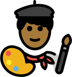 man artist: medium-dark skin tone emoji