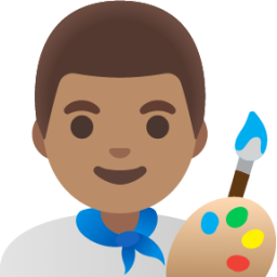 man artist: medium skin tone emoji