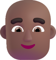 man bald medium dark emoji