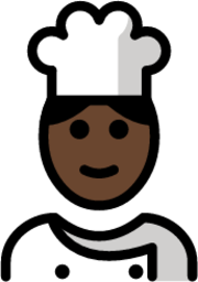 man cook: dark skin tone emoji