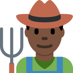 man farmer: dark skin tone emoji