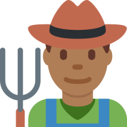 man farmer: medium-dark skin tone emoji