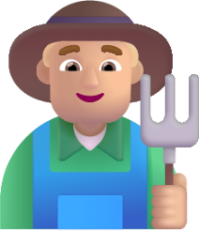 man farmer medium light emoji