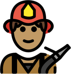 man firefighter: medium skin tone emoji