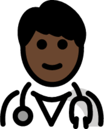 man health worker: dark skin tone emoji