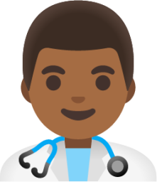 man health worker: medium-dark skin tone emoji