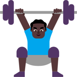 man lifting weights dark emoji