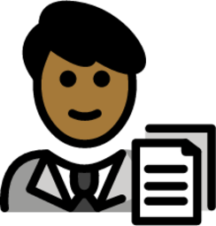 man office worker: medium-dark skin tone emoji