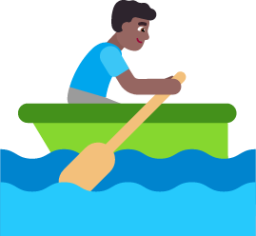 man rowing boat medium dark emoji