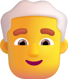 man white hair default emoji