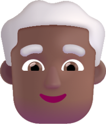 man white hair medium dark emoji