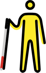 man with white cane emoji