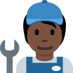 mechanic: dark skin tone emoji