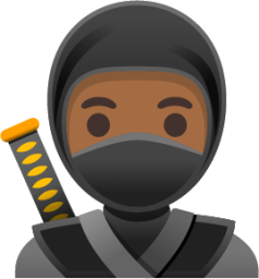 ninja: medium-dark skin tone emoji