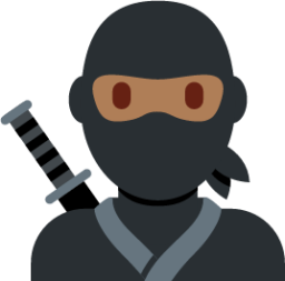 ninja: medium-dark skin tone emoji