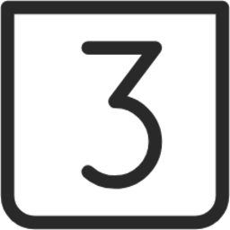 number 3 square icon