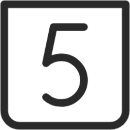 number 5 square icon