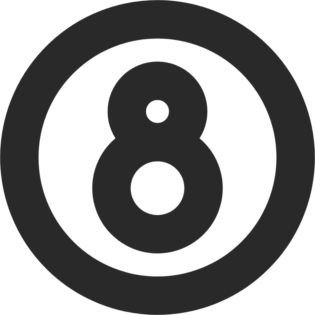 number 8 circle icon