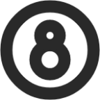 number 8 circle icon