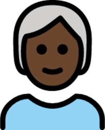 person: dark skin tone, white hair emoji