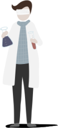 person in lab coat science illustration