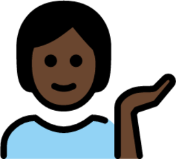 person tipping hand: dark skin tone emoji