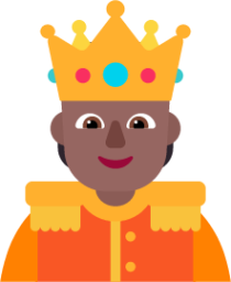 person with crown medium dark emoji