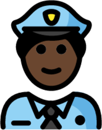 police officer: dark skin tone emoji