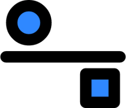 rectangular circular separation icon