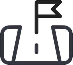 Road finish light icon