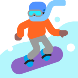 snowboarder medium dark emoji