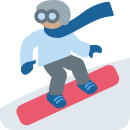 snowboarder: medium skin tone emoji