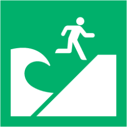 tsunami evacuation area icon