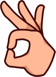 turned ok hand sign (plain) emoji