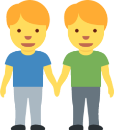 two men holding hands emoji